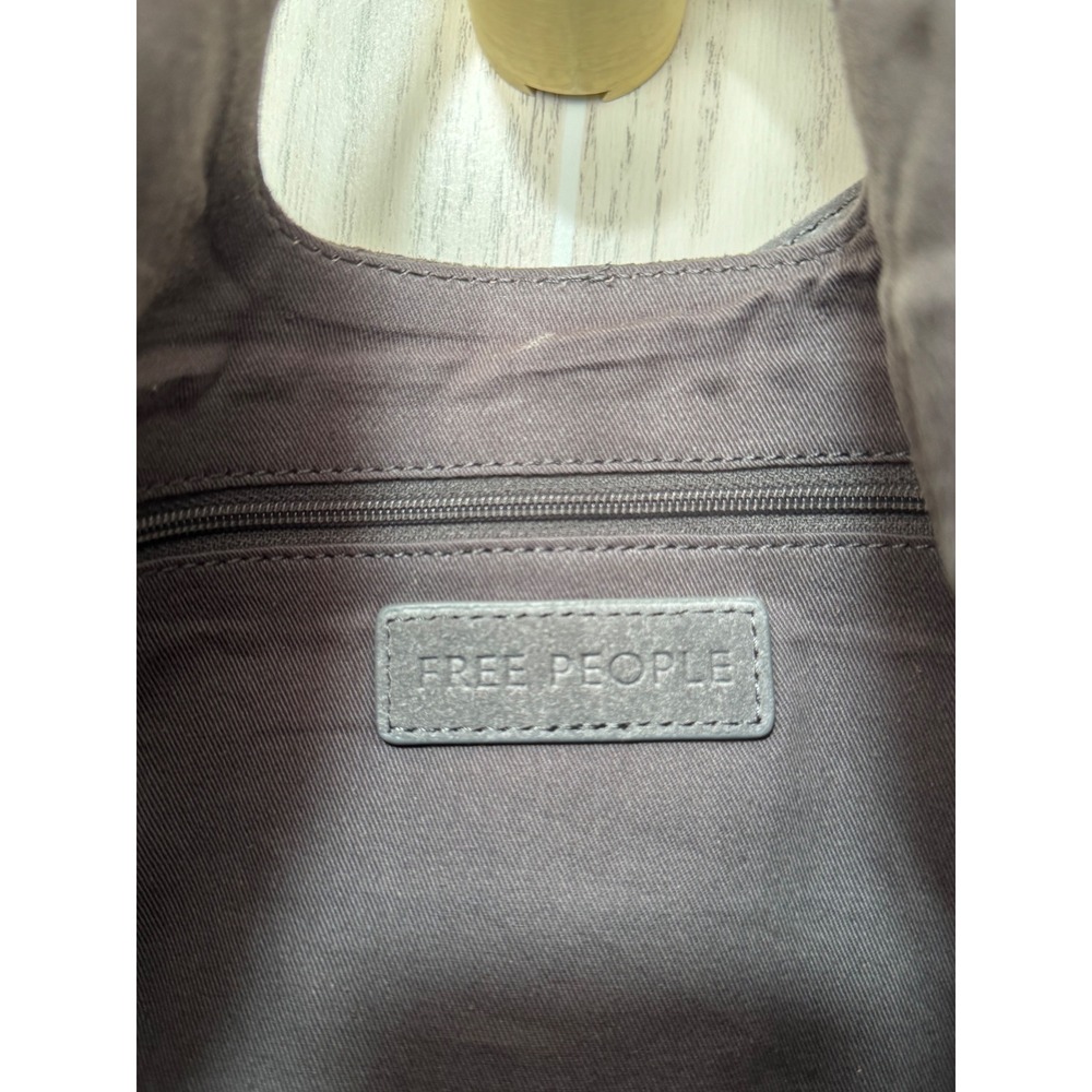 Free People Suede Caravan Large Tote Bag Carbon Charcoal Gray NWT - Picture 6 of 9